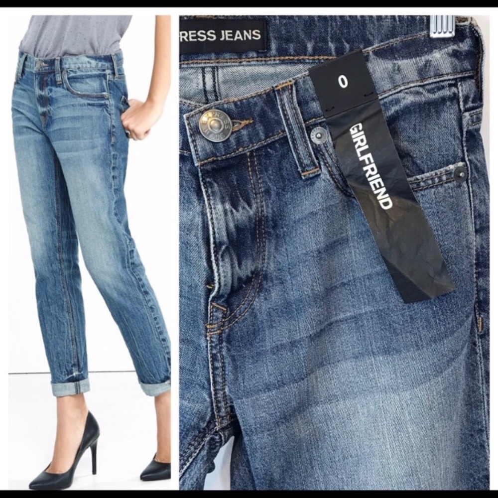 Express Medium Wash Boyfriend Jeans. Worn once.